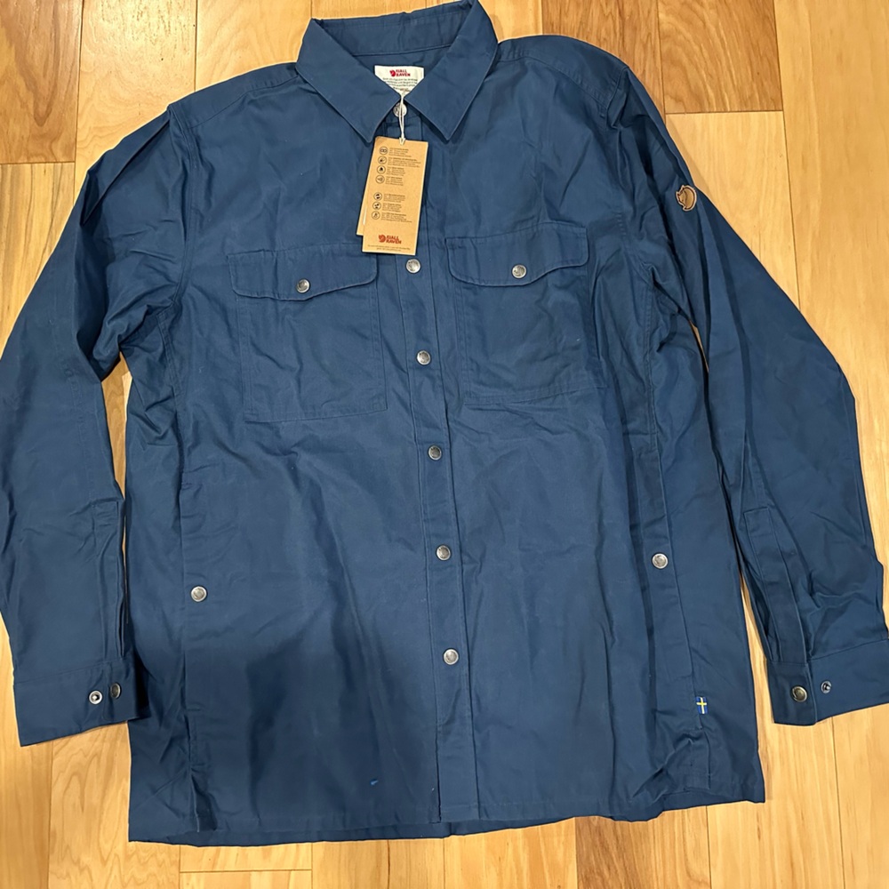 NWT MENS XL Fjalraven Singi Overshirt in Indigo Blue.